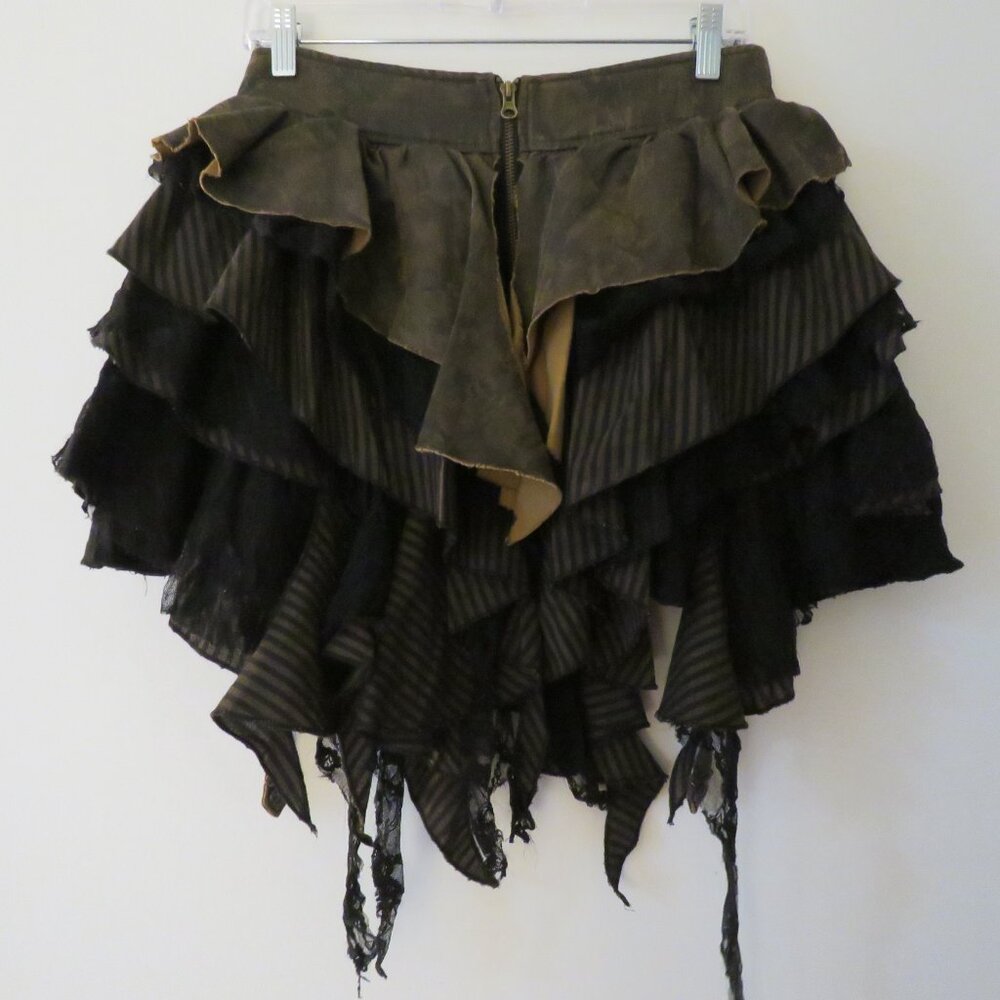 DEVIL FASHION Pendragon Steampunk Waterfall Skirt Pirate Goth Whimsigoth M NWT - Picture 10 of 14